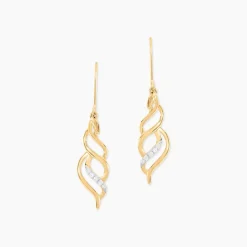 Boucles D'Oreilles Pendantes Suresh Or Jaune Oxyde De Zirconium-Histoire d'Or Hot
