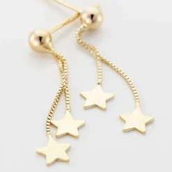 Histoire d'Or Boucles D'oreilles Pendantes Alphonsine Etoile Or Jaune