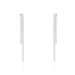 Histoire d'Or Boucles D'oreilles Pendantes Louanne Argent Blanc Oxyde De Zirconium