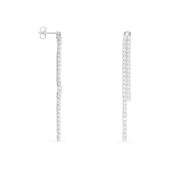 Histoire d'Or Boucles D'oreilles Pendantes Louanne Argent Blanc Oxyde De Zirconium
