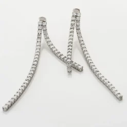 Histoire d'Or Boucles D'oreilles Pendantes Louanne Argent Blanc Oxyde De Zirconium