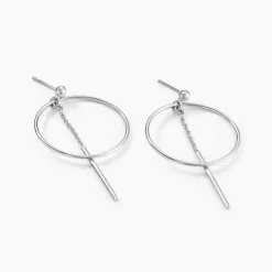 Boucles D'oreilles Pendantes Enissa Argent Blanc-Histoire d'Or