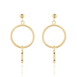 Histoire d'Or Boucles D'oreilles Pendantes Maguette Plaqué Or Jaune