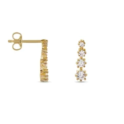 Boucles D'oreilles Pendantes Plaqué Or Beisiris Oxydes De Zirconium-Histoire d'Or New