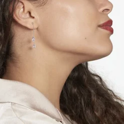 Histoire d'Or Boucles D'oreilles Pendantes Djime Or Blanc Amethyste