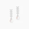 Boucles D'oreilles Pendantes Giacobbe Argent Blanc Perle De Culture-Histoire d'Or Discount