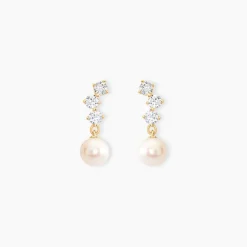 Boucles D'oreilles Pendantes Taiss Or Jaune Perle De Culture-Histoire d'Or Clearance