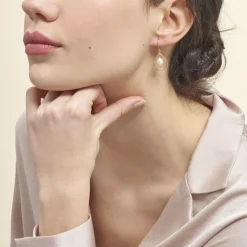 Histoire d'Or Boucles D'oreilles Pendantes Martyna Or Jaune Perle De Culture