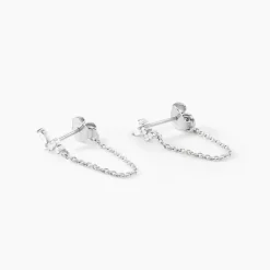 Histoire d'Or Boucles D'Oreilles Pendantes Eclat d'Aurore Argent Blanc Oxyde De Zirconium