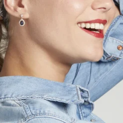 Histoire d'Or Boucles D'oreilles Pendantes Brigita Plaqué Or Pierre De Synthese