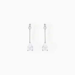 Boucles D'oreilles Pendantes Goutte Or Blanc Oxyde De Zirconium-Histoire d'Or Hot