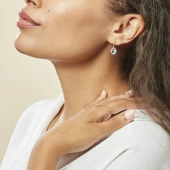 Histoire d'Or Boucles D'oreilles Pendantes Rosaline Or Jaune Topaze Et Oxyde