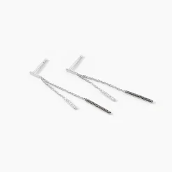 Boucles D'oreilles Pendantes Ainhoaa Or Blanc Diamant-Histoire d'Or Clearance