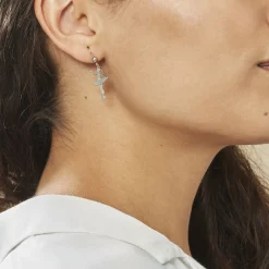 Histoire d'Or Boucles D'oreilles Pendantes Ritej Argent Blanc