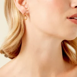 Histoire d'Or Boucles D'Oreilles Pendantes Fino Acier Jaune