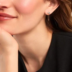 Boucles D'oreilles Pendantes Beauté Bleutée Or Jaune Topaze Et Oxyde-Histoire d'Or Discount