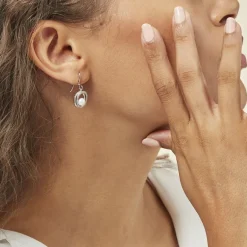 Histoire d'Or Boucles D'oreilles Pendantes Laury Argent  Perle De Culture Et Oxyde