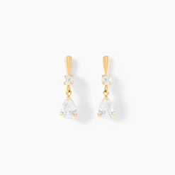 Histoire d'Or Boucles D'oreilles Pendantes Goutte Or Jaune Oxyde De Zirconium