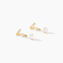 Histoire d'Or Boucles D'oreilles Pendantes Goutte Or Jaune Oxyde De Zirconium