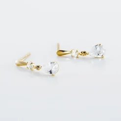 Histoire d'Or Boucles D'oreilles Pendantes Goutte Or Jaune Oxyde De Zirconium