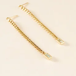Boucles D'oreilles Pendantes Chain Or Jaune Topaze-Histoire d'Or Clearance
