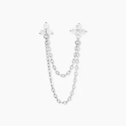 Histoire d'Or Boucles D'oreilles Pendantes Clova Argent Blanc Oxyde De Zirconium