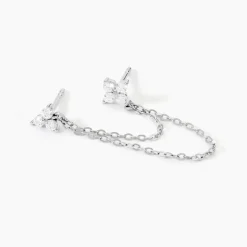 Histoire d'Or Boucles D'oreilles Pendantes Clova Argent Blanc Oxyde De Zirconium