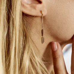 Boucles D'oreilles Pendantes Plaqué Or Jaune Libby-Histoire d'Or Sale