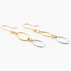 Histoire d'Or Boucles D'oreilles Pendantes Lucia Or Bicolore