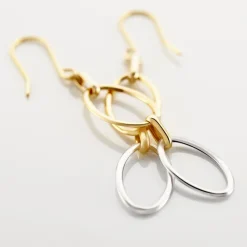 Histoire d'Or Boucles D'oreilles Pendantes Lucia Or Bicolore