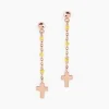 Histoire d'Or Boucles D'oreilles Pendantes Mimosa Argent Rose