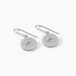 Boucles D'oreilles Pendantes Nyoko Argent Blanc Labradorite-Histoire d'Or Discount
