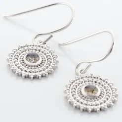Boucles D'oreilles Pendantes Nyoko Argent Blanc Labradorite-Histoire d'Or Discount