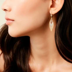 Boucles D'Oreilles Pendantes Gerontius Or Bicolore-Histoire d'Or Online