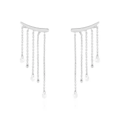 Histoire d'Or Boucles D'oreilles Pendantes Cainan Argent Blanc Oxyde De Zirconium
