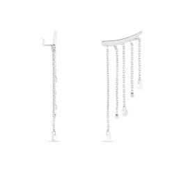Histoire d'Or Boucles D'oreilles Pendantes Cainan Argent Blanc Oxyde De Zirconium