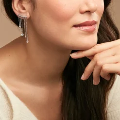 Histoire d'Or Boucles D'oreilles Pendantes Cainan Argent Blanc Oxyde De Zirconium