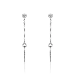 Histoire d'Or Boucles D'oreilles Pendantes Argent Blanc Maic