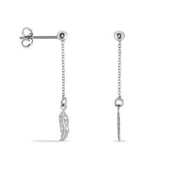 Histoire d'Or Boucles D'oreilles Pendantes Argent Blanc Maic