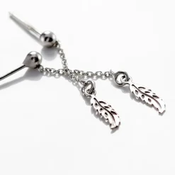 Histoire d'Or Boucles D'oreilles Pendantes Argent Blanc Maic