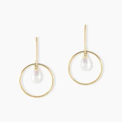 Histoire d'Or Boucles D'oreilles Pendantes Salvine Or Jaune Perle De Culture