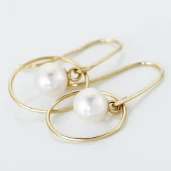 Histoire d'Or Boucles D'oreilles Pendantes Salvine Or Jaune Perle De Culture