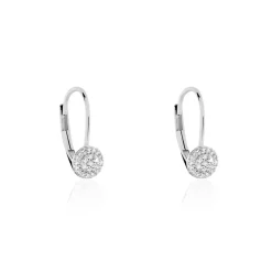Histoire d'Or Boucles D'oreilles Pendantes Ursilla Or Blanc Diamants