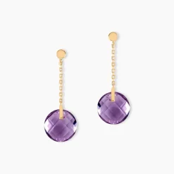 Histoire d'Or Boucles D'oreilles Pendantes Ludmille Or Jaune Amethyste