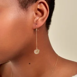 Histoire d'Or Boucles D'oreilles Pendantes Naïade Or Jaune Nacre