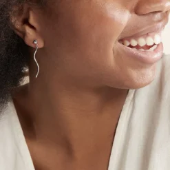 Boucles D'oreilles Pendantes Yaell Argent Blanc-Histoire d'Or Outlet