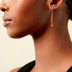 Histoire d'Or Boucles D'Oreilles Pendantes Bubble Argent Jaune Oxyde De Zirconium