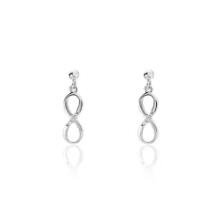 Boucles D'oreilles Pendantes Nohemi Argent Blanc Oxyde De Zirconium-Histoire d'Or Best