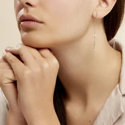 Histoire d'Or Boucles D'oreilles Pendantes Powoo Or Jaune Strass