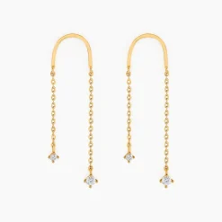 Histoire d'Or Boucles D'oreilles Pendantes Falling Star Or Jaune Oxyde De Zirconium